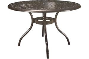 Christopher Knight Home Phoenix Cast Aluminum Round Table, Hammered Bronze, Dimensions: 47.75”L x 47.75”W x 30.00”H