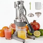 Zeluna Cast Iron Manual Hand Press Juicer for Citrus &amp; Pomegranate,Grey | Stainless Steel Heavy Duty Squeezer,Easy to Clean,Effortless Lever-Press Design,For Home Cooks,Health Enthusiasts,Bartenders