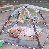 Bebamour Baby Playmat Floor Gym 0-24 Months 80x80cm 18 Balls 5 Toys Pink view 4