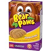 Bear Paws Banana Bread Cookies - Soft Cookie Snack Packs, School Snacks, Made With Real Banana, Peanut Free, 240g, 6 Pouches