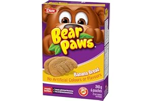 Bear Paws Banana Bread Cookies - Soft Cookie Snack Packs, Peanut Free School Snacks, 240g, 6 pouches