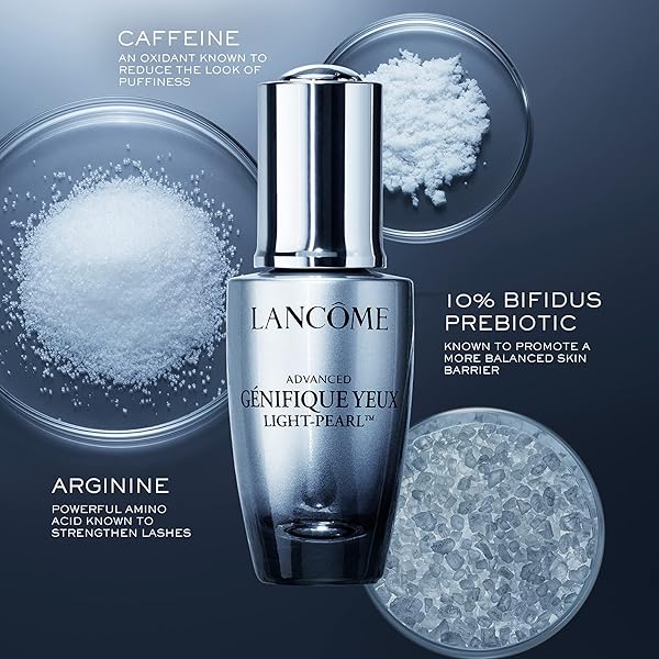 LANCÔME ADVANCED GÉNIFIQUE LIGHT PEARL EYE SERUM – FOR UNDER EYE BAGS, PUFFINESS & FINE LINES – WITH BIFIDUS PREBIOTIC & CAFFEINE – 0.67 FL OZ