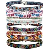 MILAKOO 6 Pcs Boho Flower Embroidery Choker Necklace for Womens Vintage Gothic Necklace Chokers