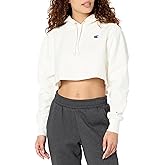 Champion Women's Reverse Weave Cropped Cut-Off Hoodie, Left Chest C