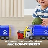 JOYIN Large Garbage Truck Toy with Dumpster and Learning Cards for Kids view 6
