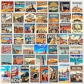 50PCS Europe Travel Sticker - County Stickers for Suitcases, Journals, Laptops, Water Bottle, City Landmark Luggage Sticker for Travelers, Students & Craft Enthusiasts