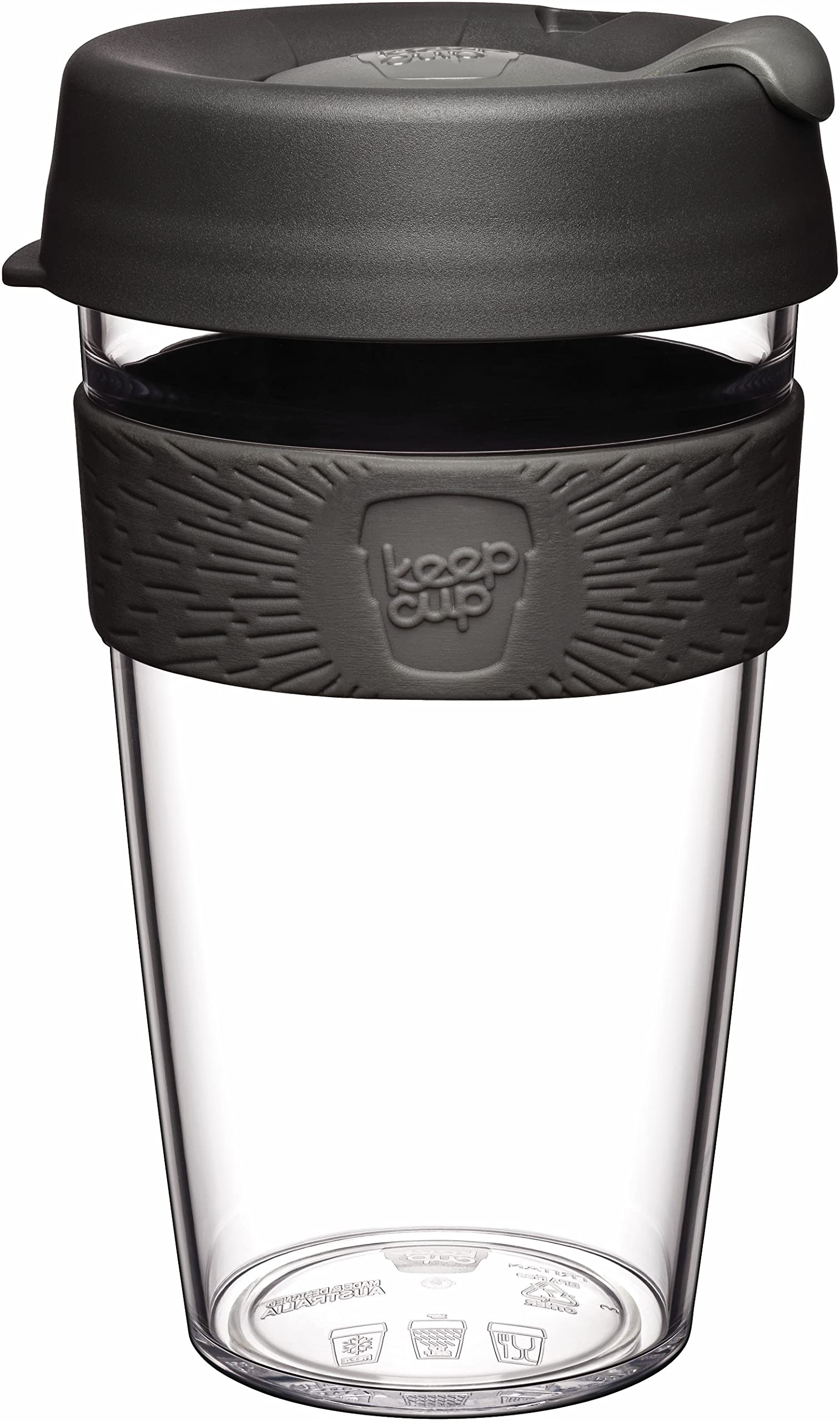KeepCup Original, Lightweight Plastic Reusable Coffee Cup with Splashproof Sipper Lid - 16oz/454ml - Nitro