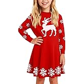 Magrank Toddler Christmas Sweater Dress Little Girl Long Sleeve Winter Xmas Knit Ribbed Cuffs Dresses