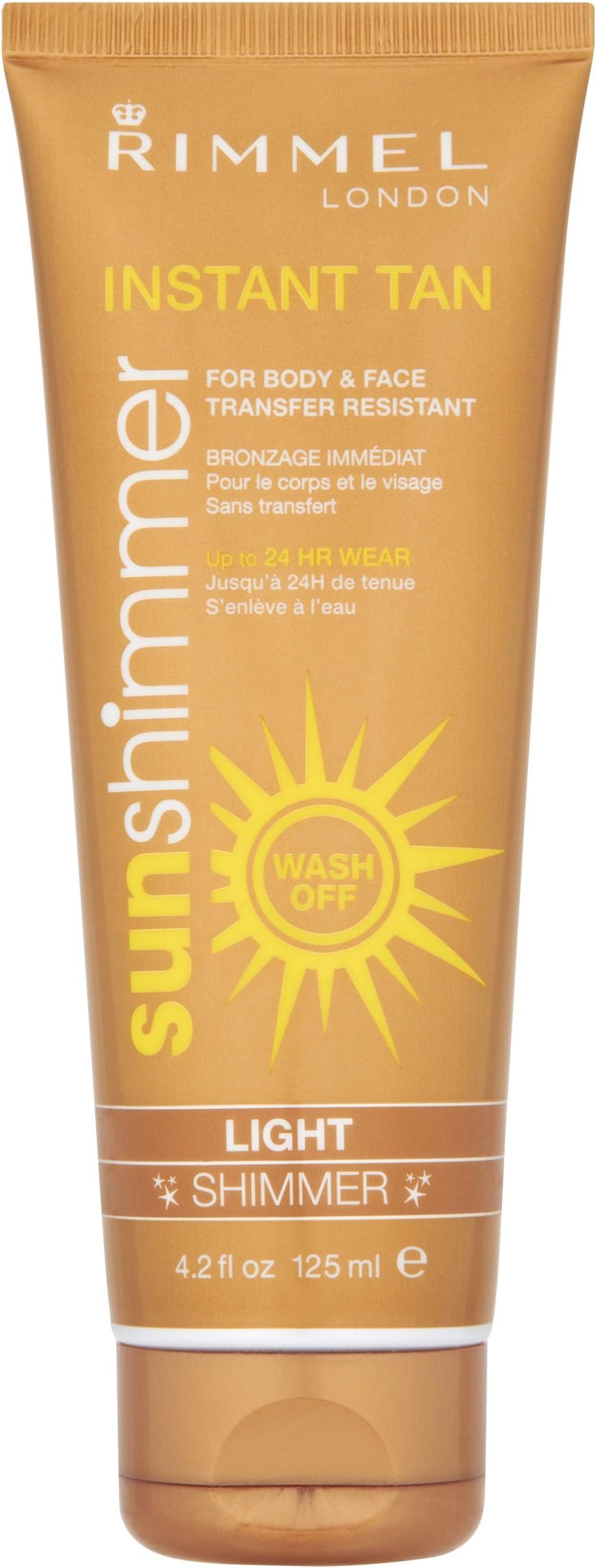 Rimmel Sunshimmer Instant Tan Makeup Light Shimmer 125ml Water Resistant