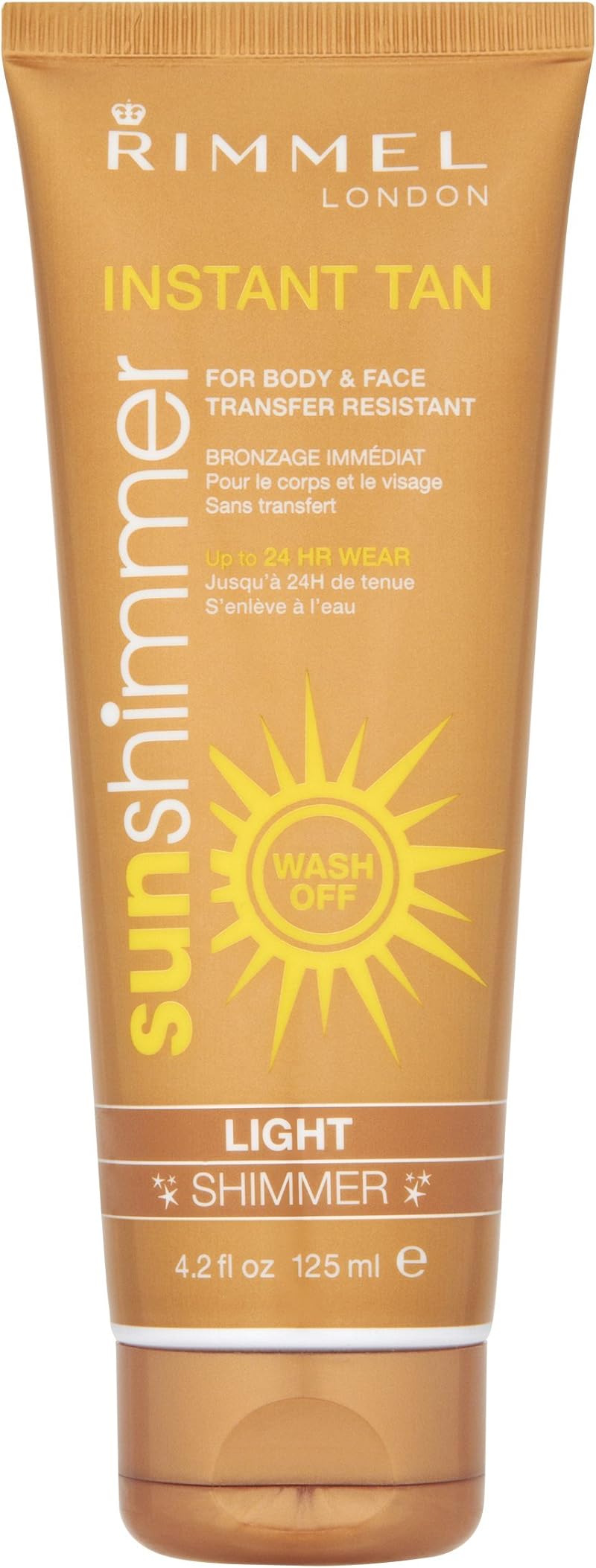 Rimmel Sunshimmer Instant Tan Makeup Light Shimmer 125ml Water Resistant