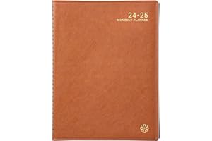 FRASUKIS Monthly Planner 2024-2025 - Planner 2024-2025 from Jul. 2024 - Dec. 2025, 2024 Monthly Planner 8.86 x 11.4, 2024-2025 Planner Spiral Bound, Leather Calendar Planners