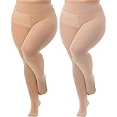 Viozocy Plus Size Tights for Women, Run-Resistant High Waist Oversize Pantyhose, Semi Opaque Nylon Tights 1X, 2X, 3X, 4X