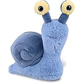 DolliBu Plush Snail - Soft Huggable Big Eyes Blue Snail, Adorable Playtime Plush Toy, Cute Wildlife Cuddle Gifts for Kids and Adults - 5.5 Inch