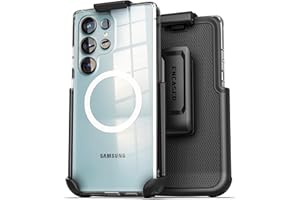 Encased Belt Case for Samsung Galaxy S26 Ultra with Phone Holster Clip (Compatible with MagSafe Qi2) - Crystal Clear
