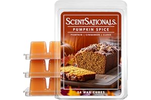 Scentsationals Fall Wax Melts, Wax Cubes Strong Scent - Pumpkin Spice - Long Lasting Scented Melts for Warmer, 10oz (24-Cubes)