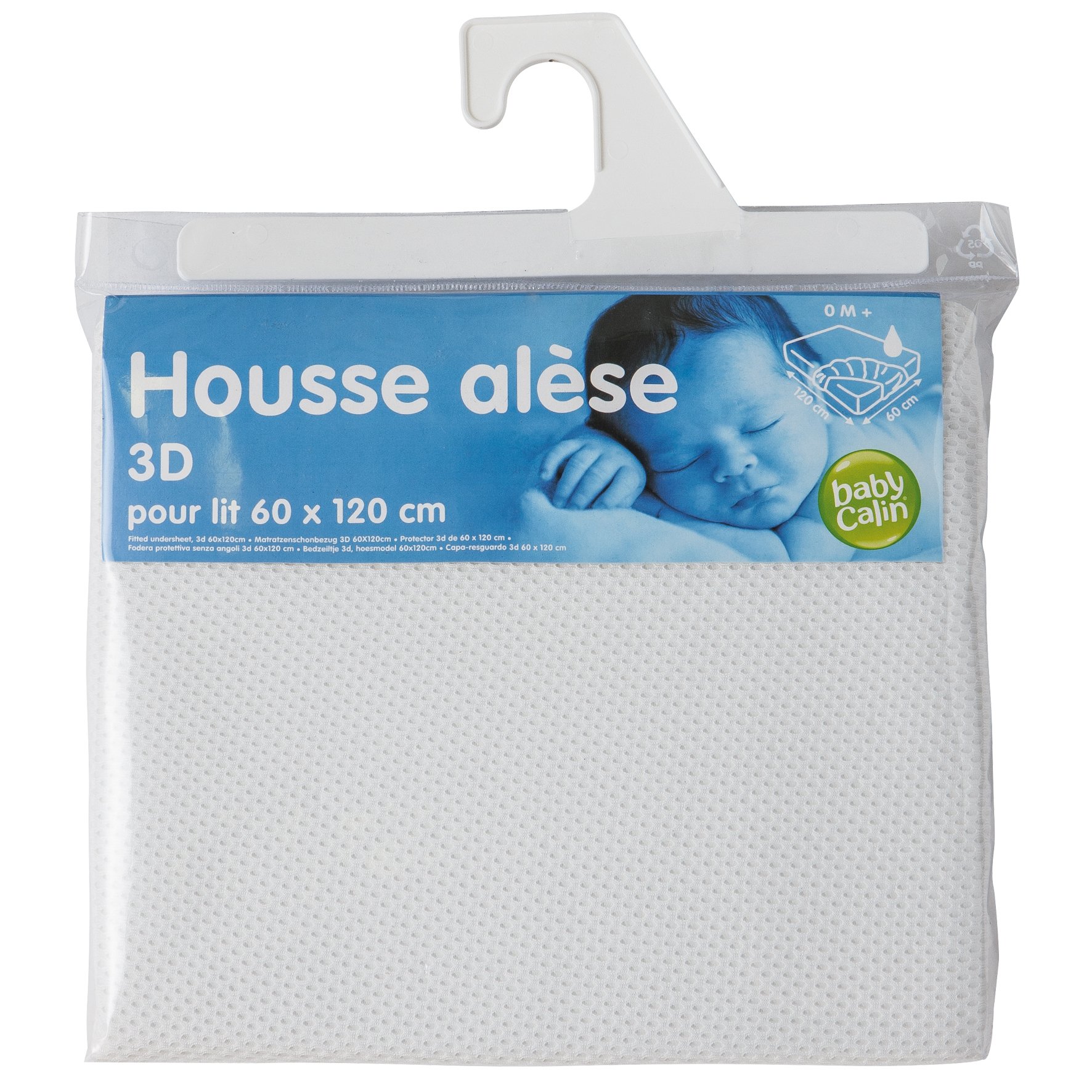 BabyCalin - Fitted Sheet 3D 60x120 cm White