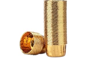 EUSOAR Gold Cupcake Cups, 3.5 Oz 50pcs Disposable Foil Muffin Liners, Gold Cupcake Baking Cups, Ramekin Aluminum Cupcake Tip 