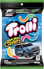 Trolli Sour Brite Crawlers Candy, Cherry-Lemon, Strawberry-Grape & Orange-Lime, Sweet and Sour, Gummy Worms, 7.2 oz