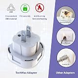 TechMax UK to US Plug Adaptor Pack of 5 Type G to A B Universal Travel Adapter view 3