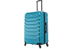 InUSA ENDURANCE Luggage with Spinner Wheels | Durable Lightweight Hardside Suitcase, Spacious Travel Bag with Handle and Trolley | 28-Inch Large Checked Luggage | Teal