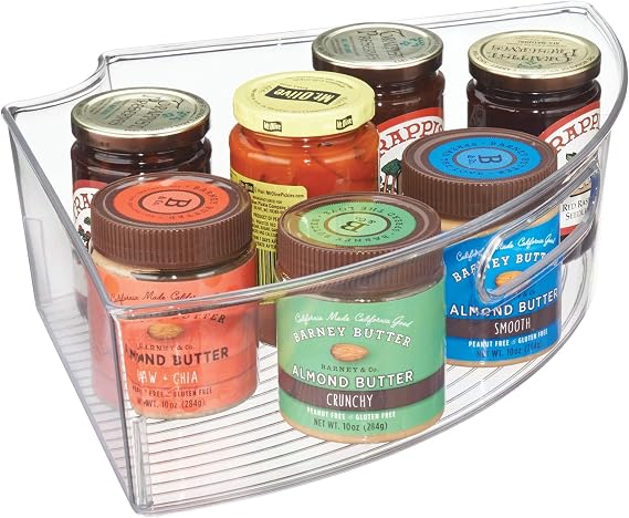 Plateau Tournant IDesign Lazy Susan - 1/4 De Cercle Transparent - Pour Coins D'Armoire - 26,5x24cm