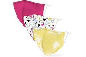 Weddingstar 3 Pack Washable Cloth Face Mask Reusable and Adjustable with Filter Pocket