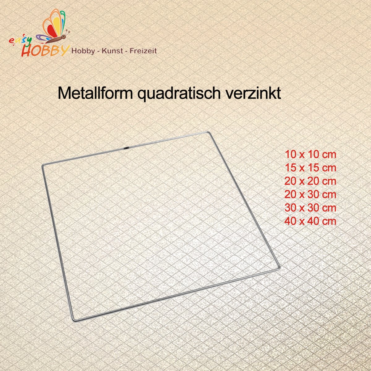 Metal Ring Square Galvanised 15 x 15 cm Pack of 10
