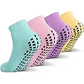 Raigoo Grip Non Slip Socks For Kids(4-16 Years Old), Cushioned Sport Athletic Slipper Hospital Socks For Youth Boys & Girls