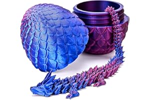 Memogizz 12inch Dragon Egg, Year of The Dragon, 3D Printed Dragon, Executive Desk Toys, Articulated Dragon, Fidget Toys Gifts for Graduates Students Teachers Adults (Purple)