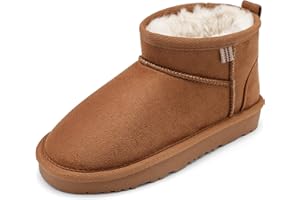 Stelle Kids Snow Boots Girls Boys Winter Ankle Boots Outdoor Warm Slip On Faux Fur Lined Shoes for Toddler/Little/Big Kid