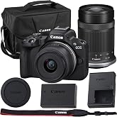Canon EOS R50 Mirrorless Camera RF-S 18-45mm f/4.5-6.3 is STM and RF-S 55-210mm f/5-7.1 is STM Lens Kit Shoulder Bag, Black
