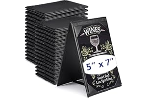 Gerrii Leatherette Table Tents Black PU Leather Menu Covers Bulk Double Sided Frame Sign Holders 2 Side Drink Dessert Menu Folders for Restaurant Coffee Cafe Bar Wedding Supplies(30 Pack,5 x 7 Inch)