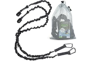 Gradient Fitness 2 Pack Kayak Paddle Leash, 5-8 Feet Stretchable Paddle Strap with Carabiner Secure Leash Lanyard Rope for SUP Kayak Canoe Paddle Fishing Pole Rod