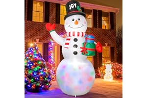 Calmbee 15 Ft Christmas Inflatable Decoration, Giant Snowman Holding Gift Built-in LED Lights, Outdoor Blow Up Yard Fun Decor, for 2025 Outdoor Xmas Garden Decor, White
