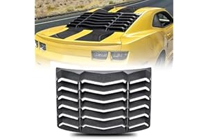 CUMART 2010-2015 Rear Window Louvers Windshield Sun Shade Cover Lambo Style Matte Black Compatible with Chevy Camaro 2010 2011 2012 2013 2014 2015