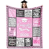 HCDER 2026 Graduation Gifts for Her, Graduation Gifts Blanket 60"X 50", Class of 2026 Graduation Gift for Girls/Women, Bachelors/Masters Degree/PHD Graduation Gifts for Daughter/Best Friends/Students