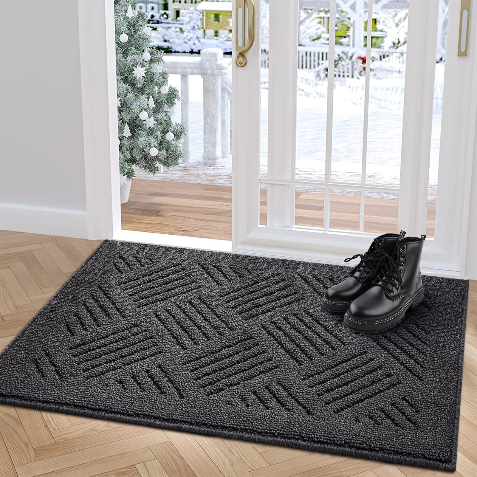 JEEDOVIA Door Mat Indoor Mat, Entryway Door Mats 36”x59” Non-Slip Rubber Backing, Low-Profile Entrance Mats, Absorbent Resist Dirt Doormats Inside Floor Door Mat for Entryway,Charcoal Image JEEDOVIA Door Mat Indoor Mat, Entryway Door Mats 36”x59” Non-Slip Rubber Backing, Low-Profile Entrance Mats, Absorbent Resist Dirt Doormats Inside Floor Door Mat for Entryway,Charcoal Image