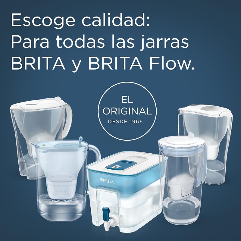 Cartucho de filtro de água de 6 pacotes brita maxtra pro all-in-1 - substituição original da brita que reduz impurezas, cloro, pesticidas e calcário para uma água da torneira com melhor sabor