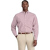 IZOD mens Performance Comfort Long Sleeve Gingham Button Down Shirt