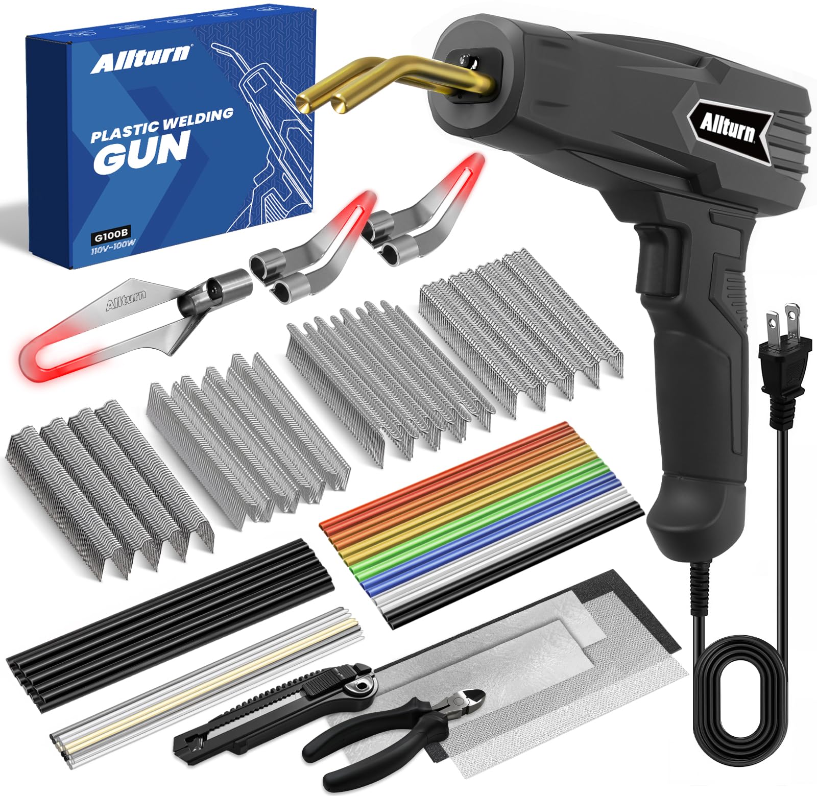 Photo 1 of Allturn Upgraded Plastic Welder,Plastic Welding Kit,Hot Stapler Kit,Plastic Welder Gun,Plastic Welding Systems,Car Bumper Repair Kit,Plastic Repair Kit(Black)