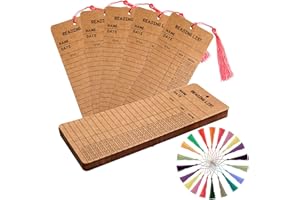 KALOTIDY 50 pcs Reading List Bookmarks with 50 Bookmark Tassels – 3x8 Inch Book Tracker and Reading Log Bulk Bookmarks for Book Lovers, Students, Teachers – Graduation Gifts, Back-to-School Supplies (Brown)
