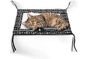 American Cat Club Reversible Crinkle Cat Mat with Mouse Toy – Black Mudcloth Pattern, Interactive Crinkle Play Mat for Cats, 