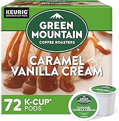 Green Mountain Coffee Roasters Caramel Vanilla Cream Keurig Single-Serve K-Cup pods, Light Roast Coffee, 72 Count