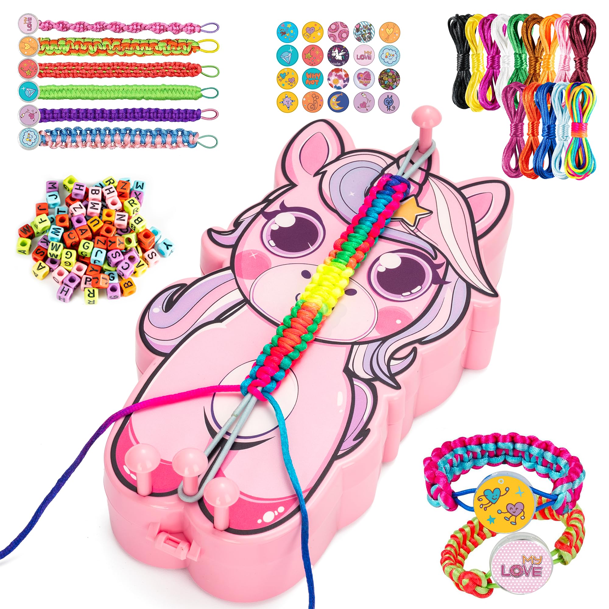 AONTESS Friendship Bracelet Making Kit, Bracelet Making Kit for Girls, Arts and Crafts for Kids Age 8-12, Birthday Gifts Ideas for Girls 8 9 10 11 12 Years Old (Pink) — image 1