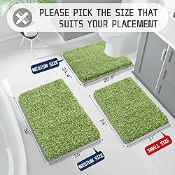 Yimobra Luxury Bathroom Rugs, Fluffy Bath Mats, Non