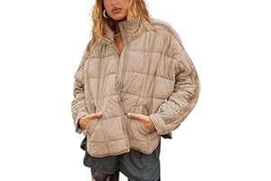 Xiaoxuemeng Womens Quilted Puffer Jacket Zip Up Lightweight Padded Coat Outwear