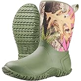 HISEA Women's Rubber Garden Boots Waterproof Insulated Yard Gardening Shoes Mid Height for Mud Working Outdoor