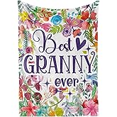 InnoBeta Granny Gifts, Grandma Gifts for Granny, Flannel Throw Blankets on Mother's Day, Christmas, Birthday, 50" x 65", Flowers