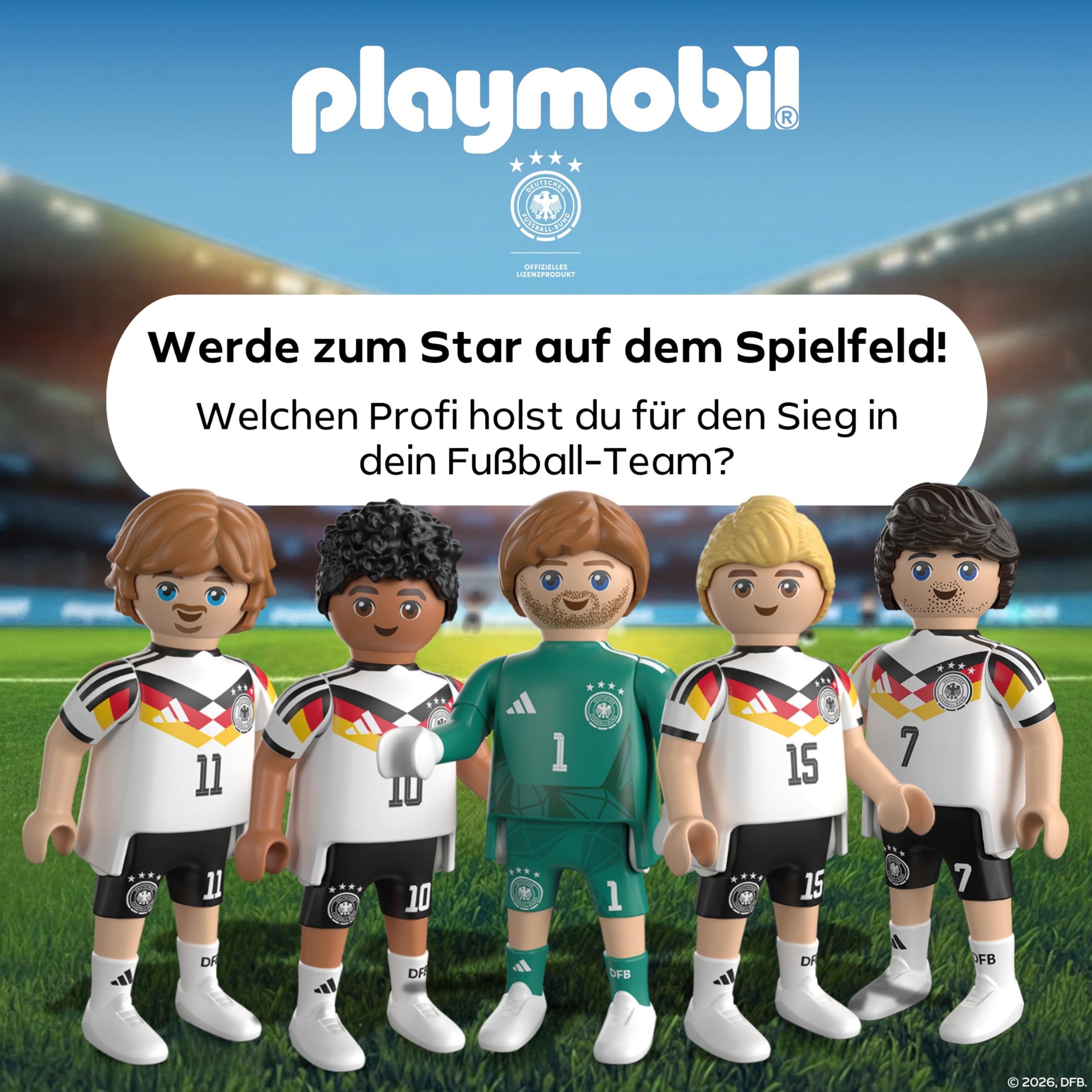 PLAYMOBIL | DFB | Trainings-Station Felix Nmecha | Fußball WM Spielfigur mit Schussfunktion | 72255 6