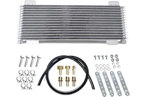 BENXUTO Transmission Oil Cooler Kit 40K Low Pressure Drop Trans Cooler LPD47391 Compatible with Heavy Duty 40,000 GVW Max including Mounting Hardware, Towing Applications and Advanced Cooling Protection 47391